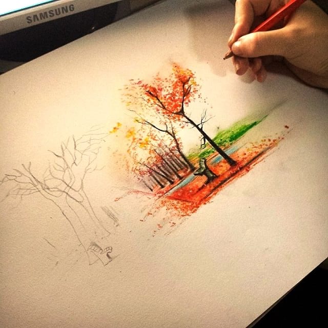 t پاییز رنگارنگ در نگاه یک هنرمند